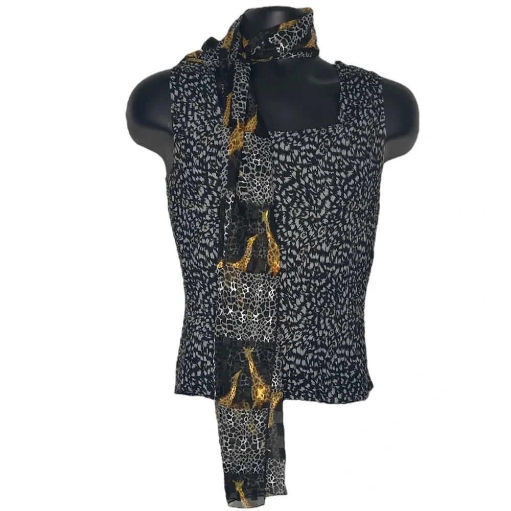 VINTAGE Maria Gabrielle 3pc Animal Print Set (Color: Brown/Black/Gold/White) - Picture 6 of 10